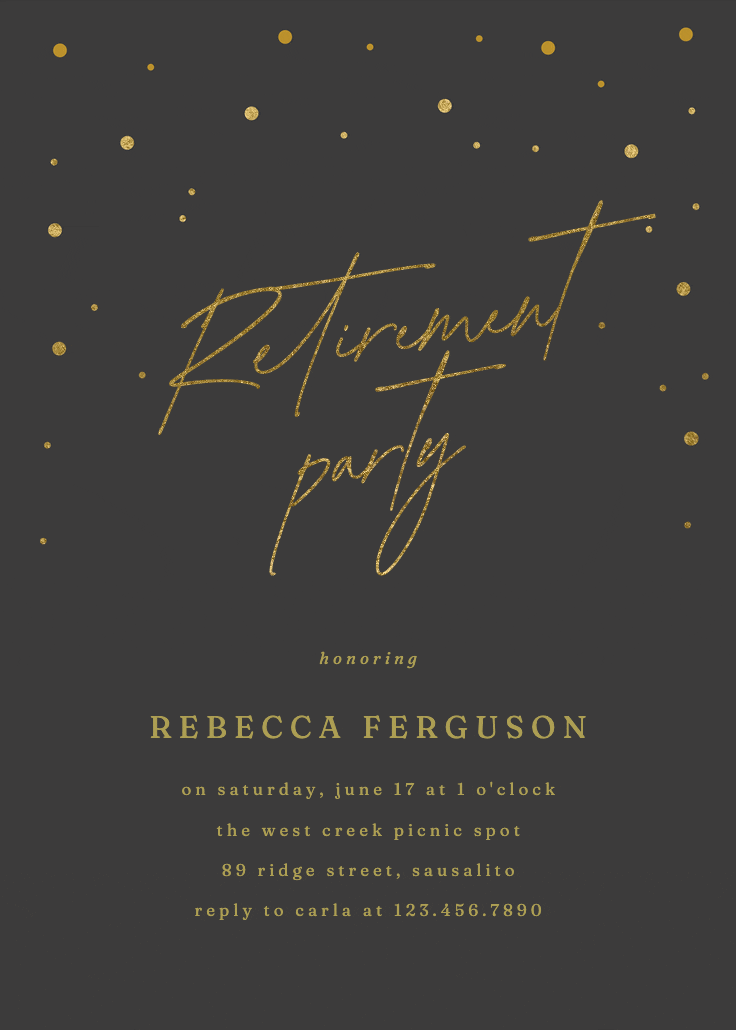 Golden flakes - retirement & farewell party invitation