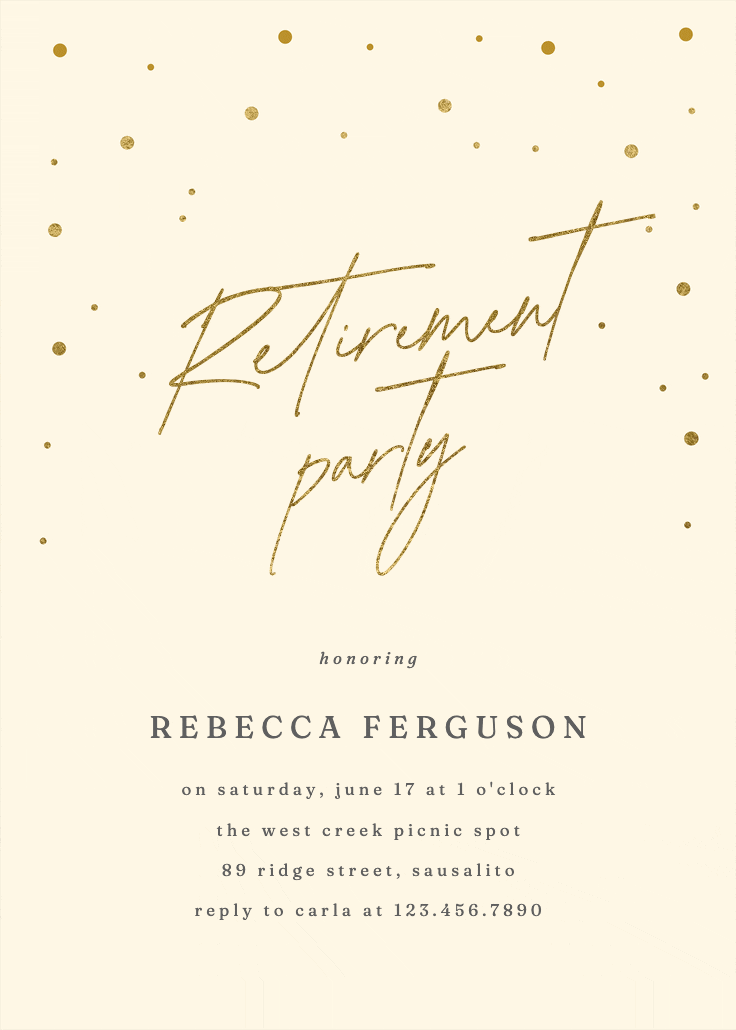 Golden flakes - retirement & farewell party invitation