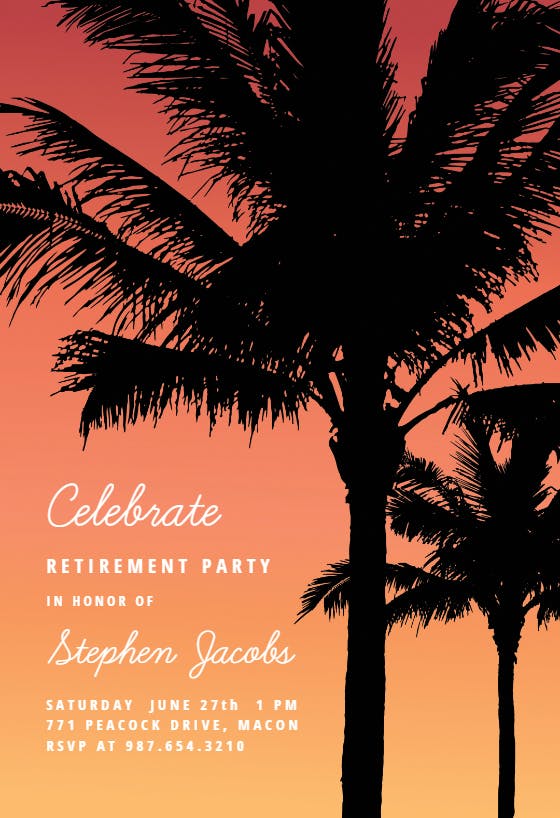 Hola beaches - retirement & farewell party invitation