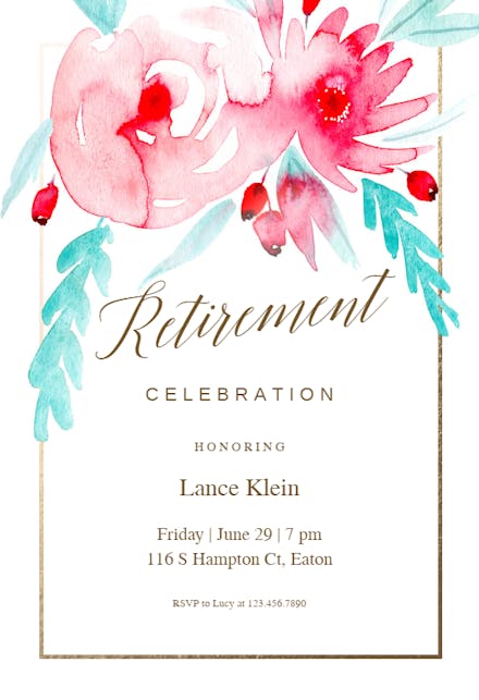 In Bloom - Retirement & Farewell Party Invitation Template (Free) |  Greetings Island