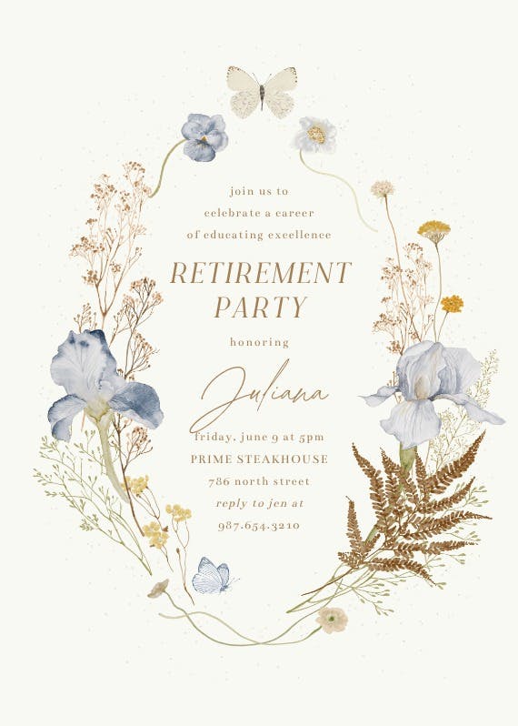 Iris wreath - business events invitation