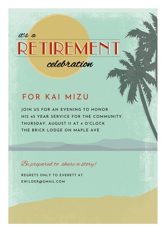 Its a retirement celebration -  invitación para jubilación