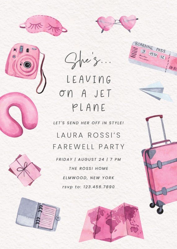Jetting off - party invitation