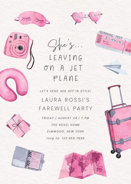 Jetting off - retirement & farewell party invitation