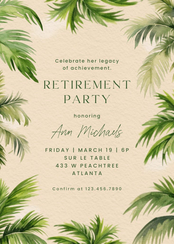 Life's a Beach - Retirement & Farewell Party Invitation Template ...