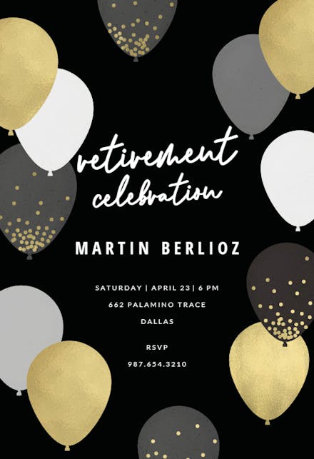 Luxe balloons - Retirement & Farewell Party Invitation