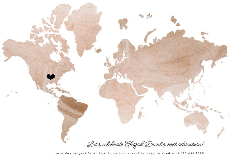 Map of love -  invitación para jubilación