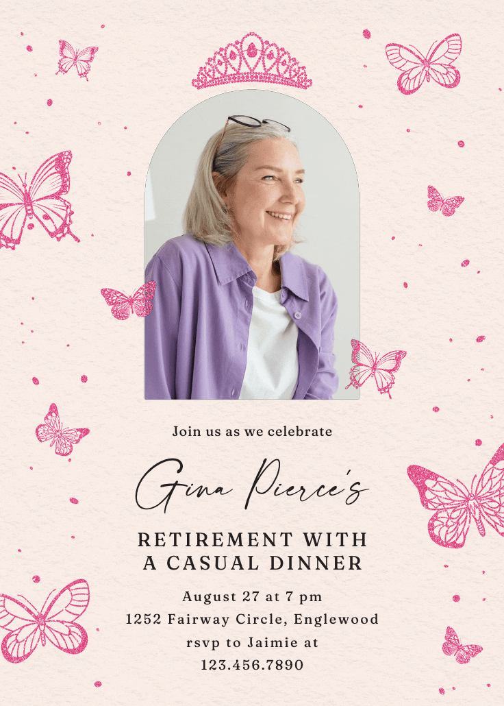 Mariposas - retirement & farewell party invitation