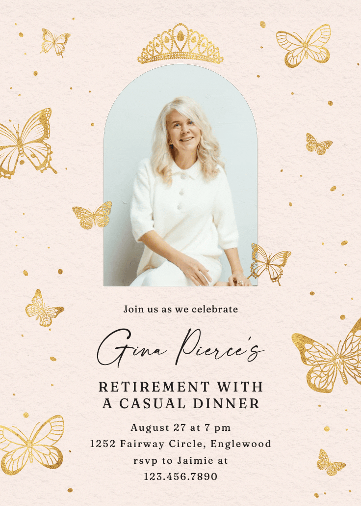 Mariposas - retirement & farewell party invitation