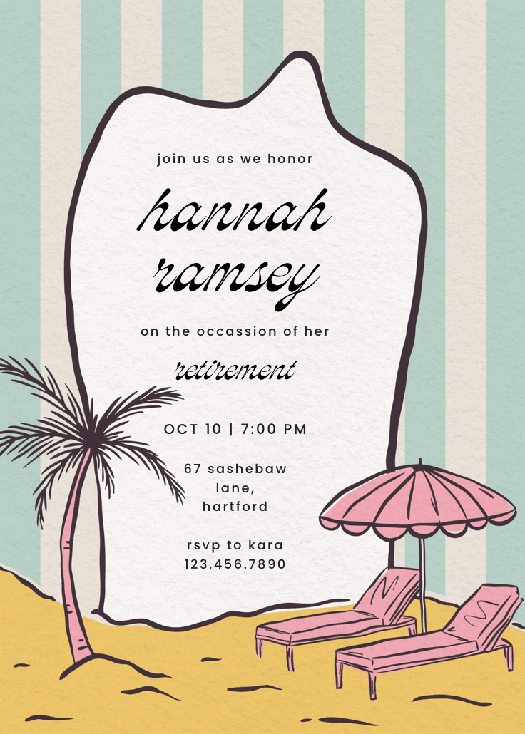 Mid-century sunshine - retirement & farewell party invitation