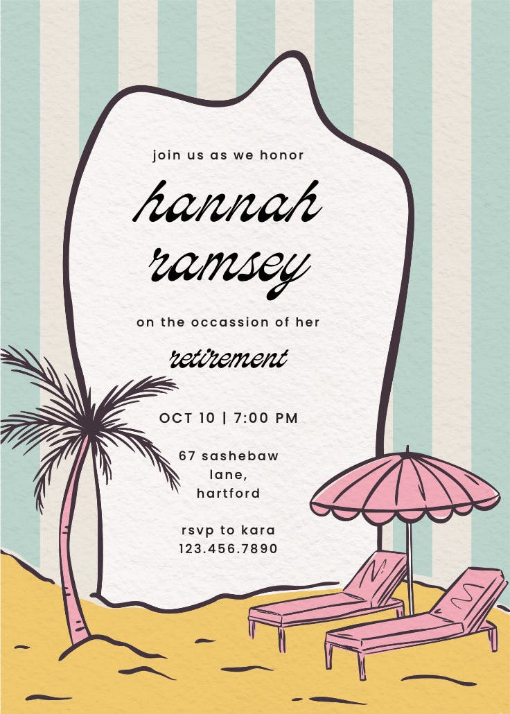 Mid-century sunshine - retirement & farewell party invitation