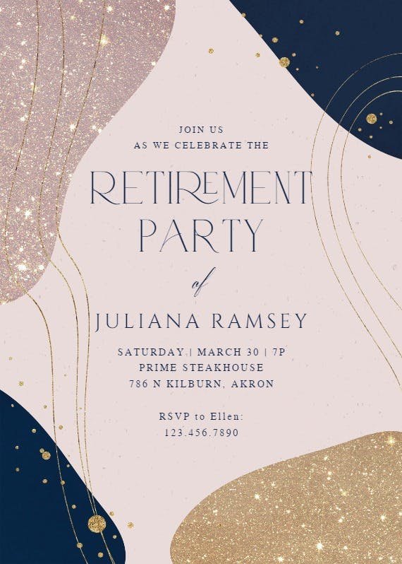 Modern abstract shapes - retirement & farewell party invitation