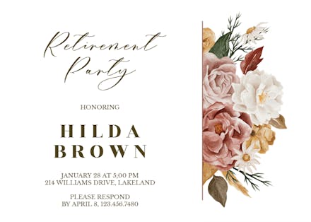 Nocturnal Flowers - Retirement & Farewell Party Invitation