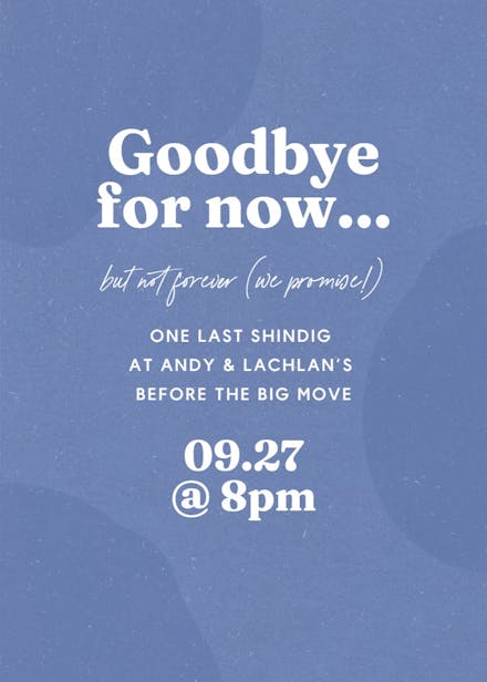 Not forever - party invitation