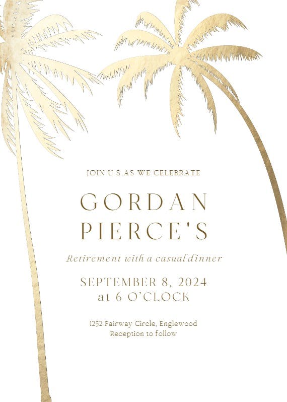 Palm trees - business event invitation