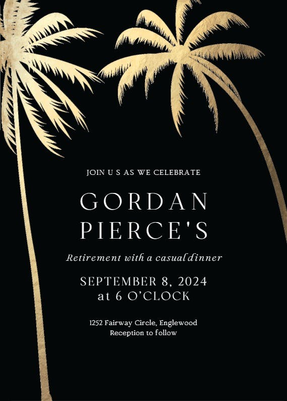 Palm trees - business event invitation