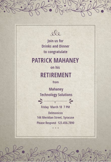 Panel Insert - Retirement & Farewell Party Invitation