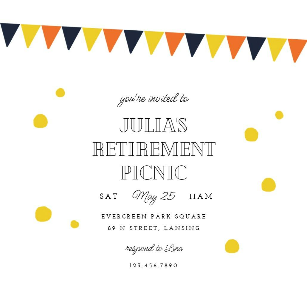 Picnic party - retirement & farewell party invitation