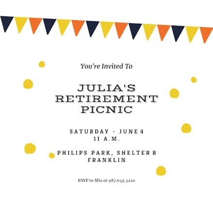 Picnic Party - Retirement & Farewell Party Invitation