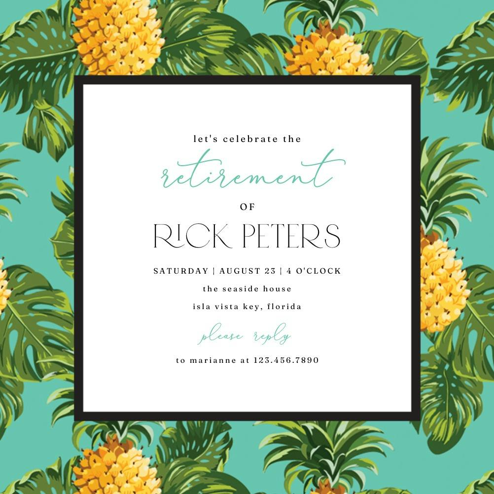 Pineapple print -  invitación para jubilación