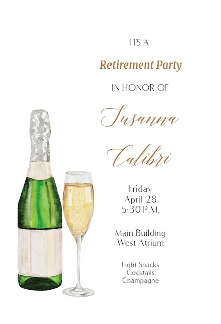 Pink Clink - Retirement & Farewell Party Invitation