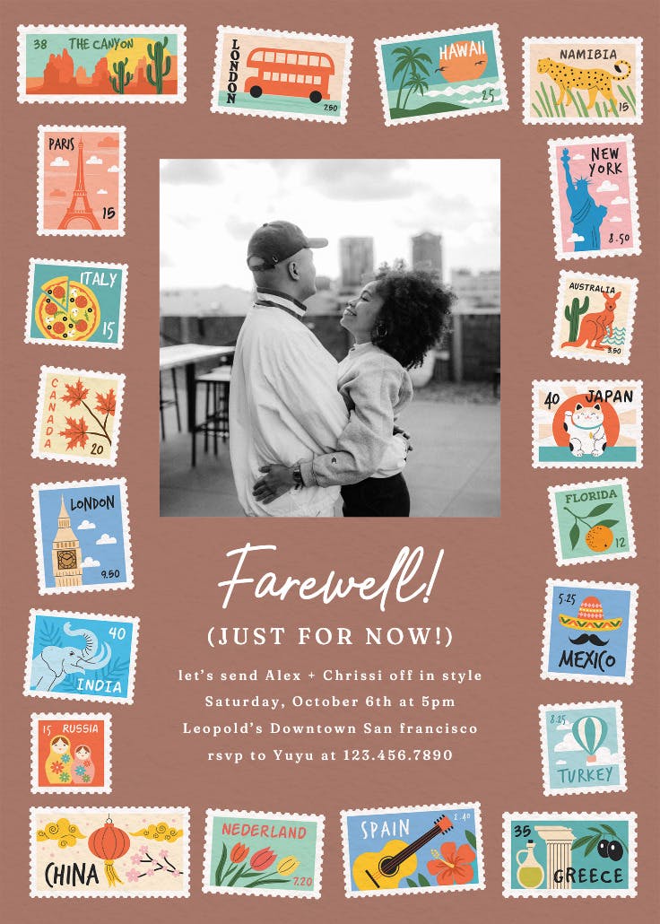 Postage stamps - invitación para jubilación