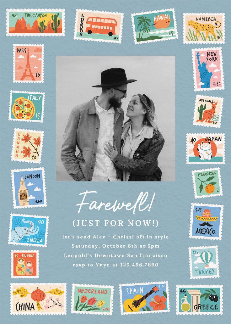 Postage stamps - invitación para jubilación