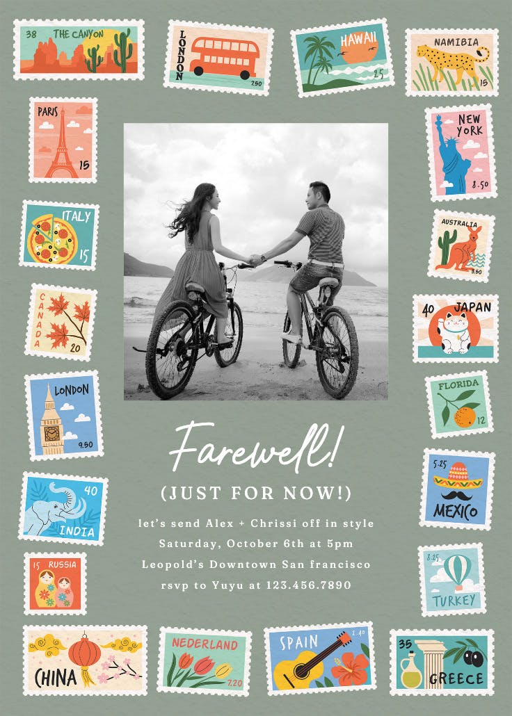 Postage stamps - invitación para jubilación