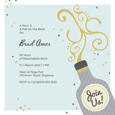 Raise a Cheer - Retirement & Farewell Party Invitation