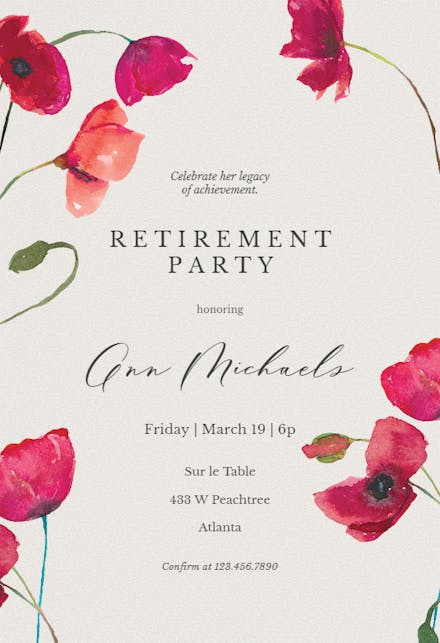 Retirement Farewell Party Invitation Templates Free Greetings Island