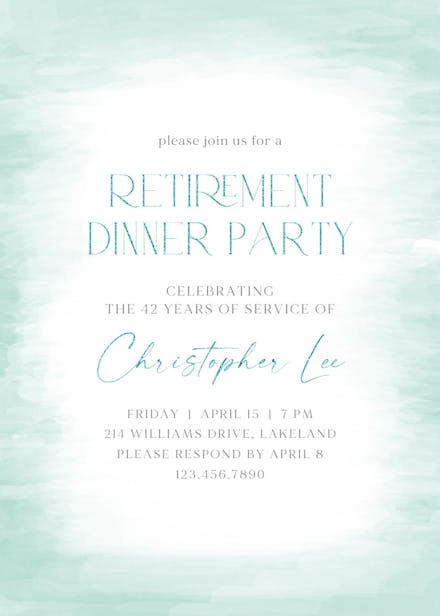 Refined finish - retirement & farewell party invitation