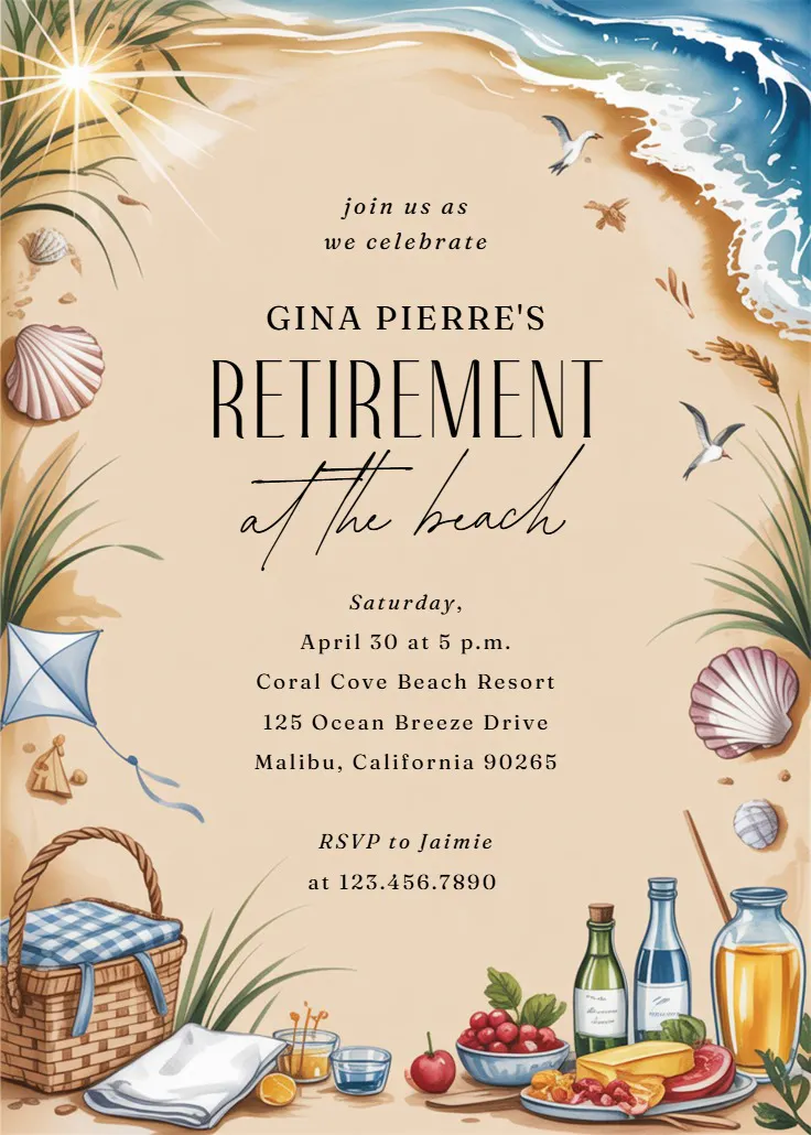 Retirement at the beach - invitation retraite et départ