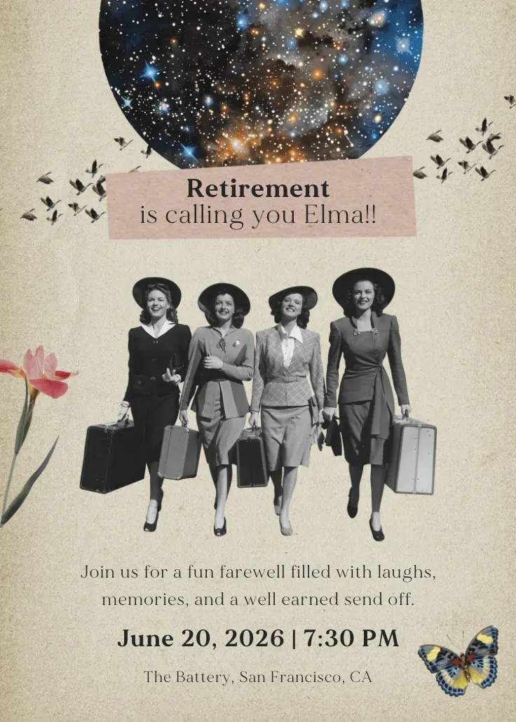 Retirement is calling - приглашение на вечеринку по случаю выхода на пенсию и проводов