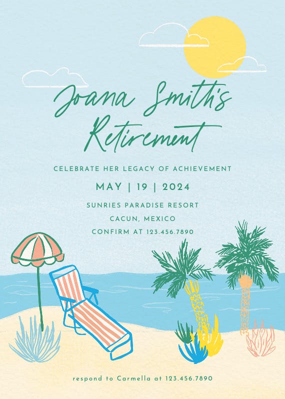 Retro summer - retirement & farewell party invitation