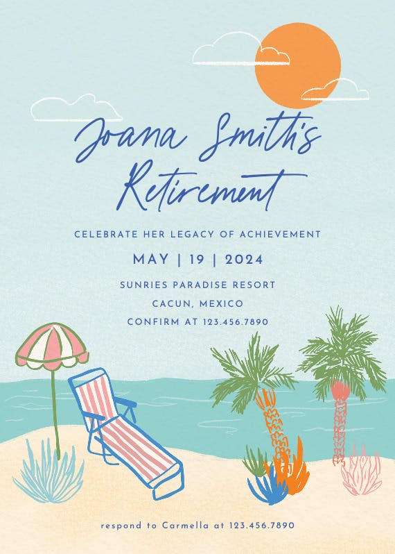 Retro summer -  invitación para jubilación