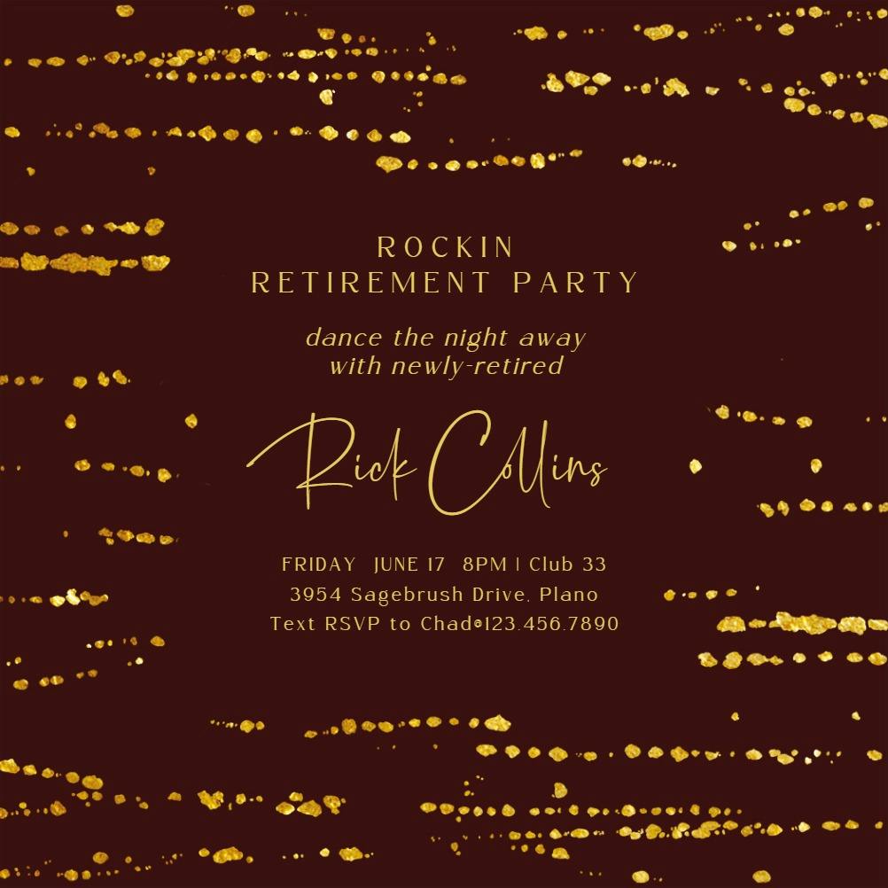 Rockin’ roller - retirement & farewell party invitation