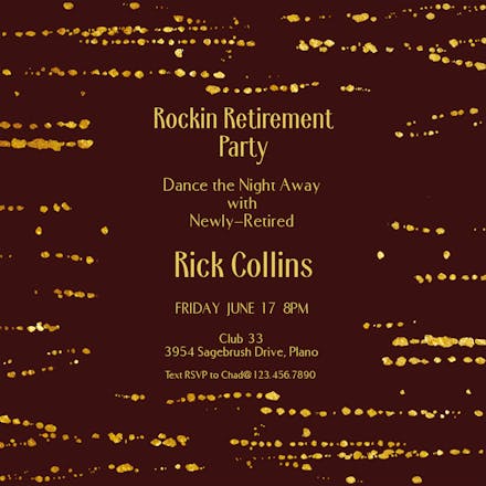 Rockin’ Roller - Retirement & Farewell Party Invitation