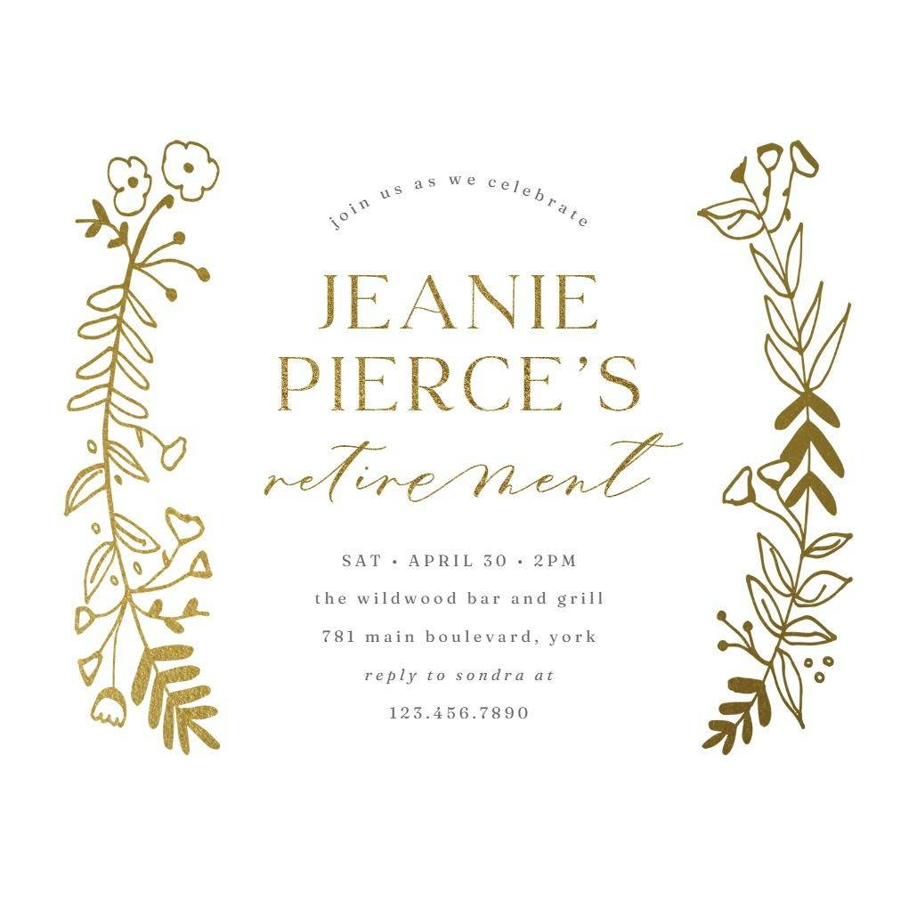 Side by side gold - invitación para jubilación