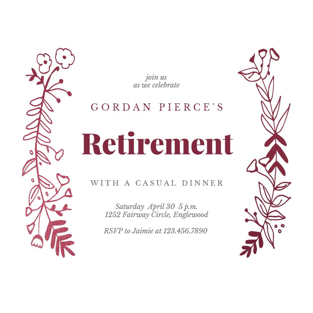 Side by side gold - retirement & farewell party invitation