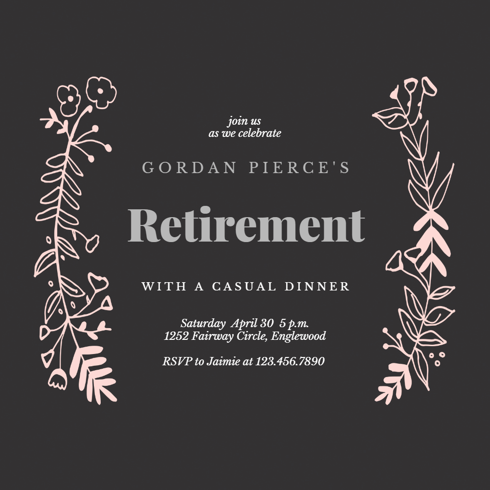 Autumn frame - Retirement & Farewell Party Invitation Template (Free ...