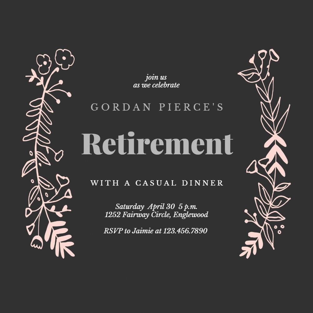 Side by side gold - retirement & farewell party invitation