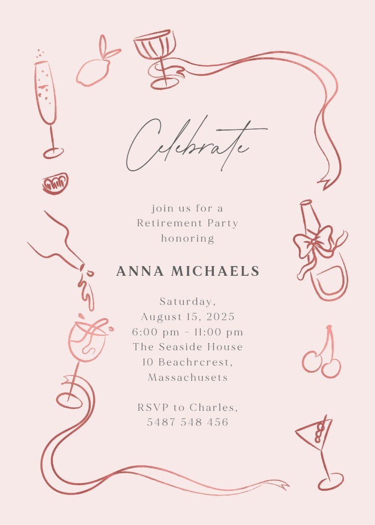 Sketched border - invitación para jubilación