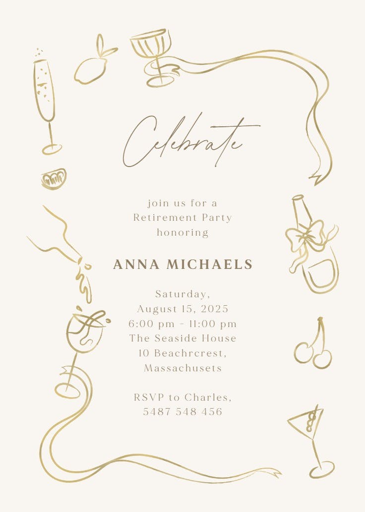 Sketched border - invitación para jubilación