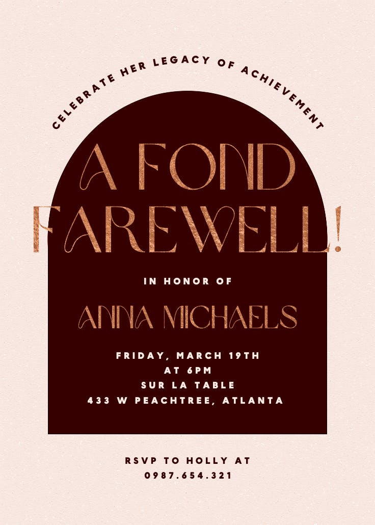 Sleek lines - retirement & farewell party invitation