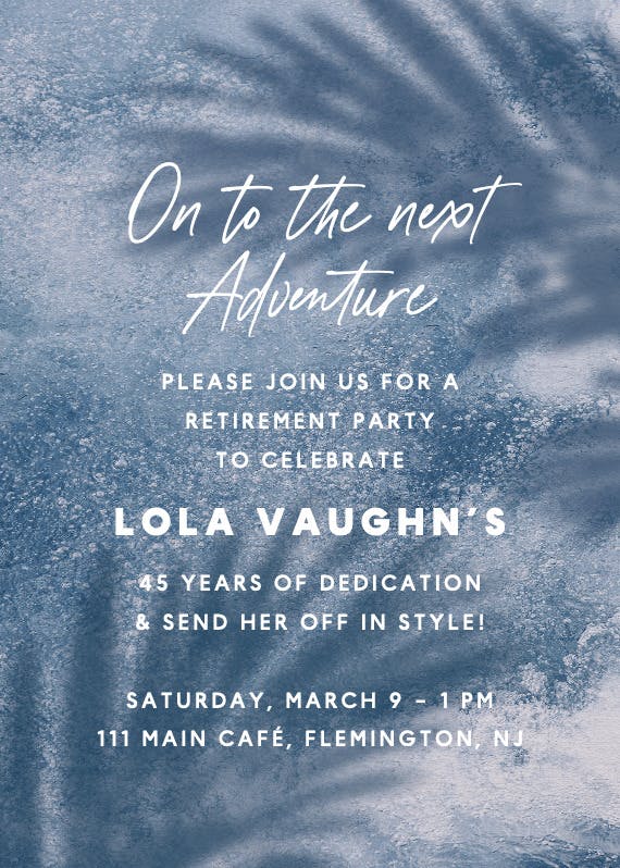 Soak and socialize - retirement & farewell party invitation