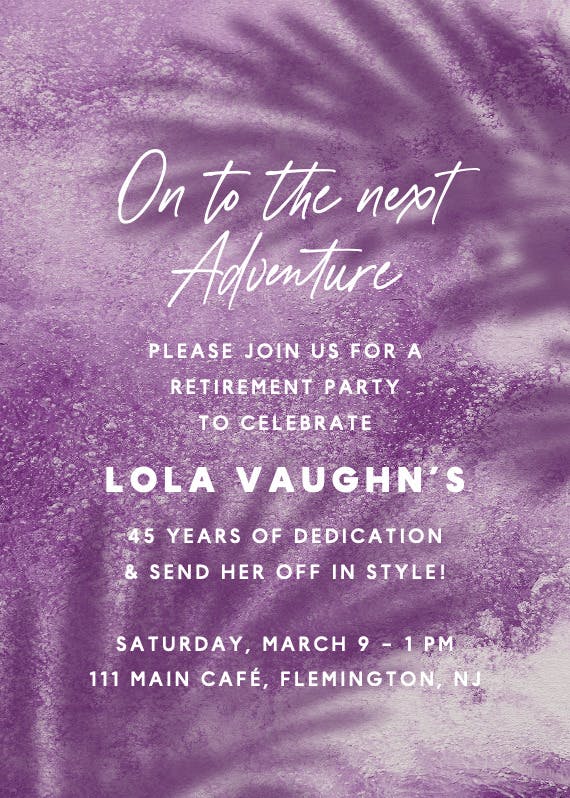 Soak and socialize - retirement & farewell party invitation