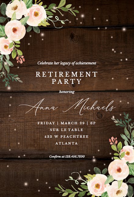 Retirement Farewell Party Invitation Templates Free Greetings Island