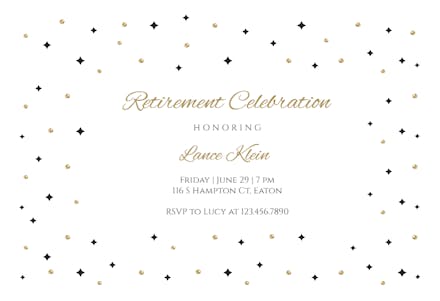 Sparks & Stars - Retirement & Farewell Party Invitation