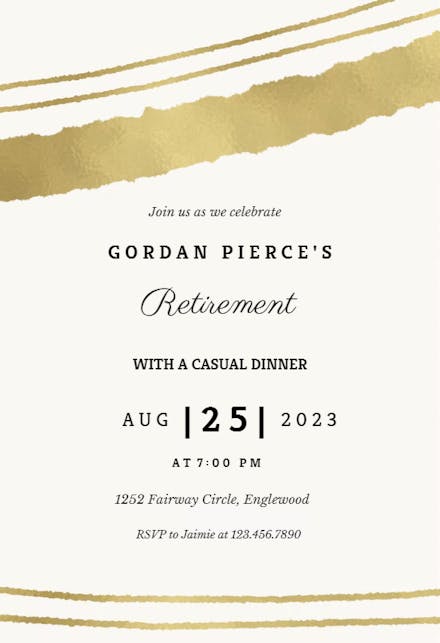 Sprayed lines - Retirement & Farewell Party Invitation