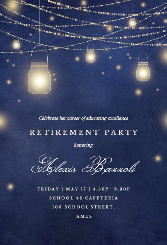 Strings of lights - retirement & farewell party invitation